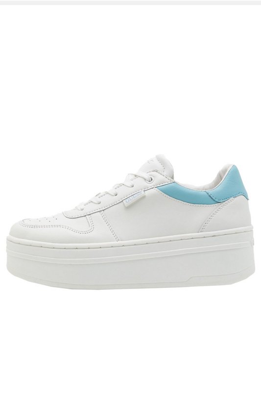 GUESS Sneakers  Plateforme En Cuir Lifet  -  Guess Jeans - Femme WHITE BLUE 1060935