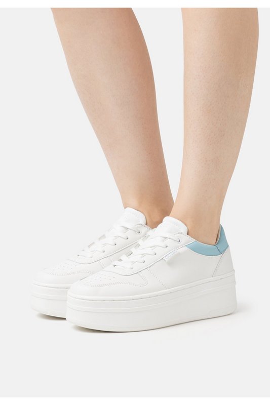 GUESS Sneakers  Plateforme En Cuir Lifet  -  Guess Jeans - Femme WHITE BLUE Photo principale