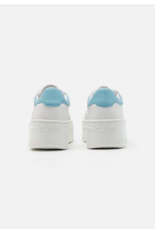 GUESS Sneakers  Plateforme En Cuir Lifet  -  Guess Jeans - Femme WHITE BLUE Photo principale