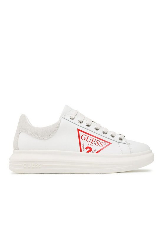 GUESS Sneakers En Cuir  Logo Iconique Vibo  -  Guess Jeans - Homme WHITE 1060938