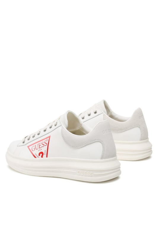 GUESS Sneakers En Cuir  Logo Iconique Vibo  -  Guess Jeans - Homme WHITE Photo principale