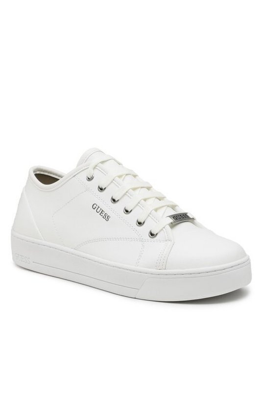 GUESS Sneakers Basses Cuir  -  Guess Jeans - Homme WHITE Photo principale