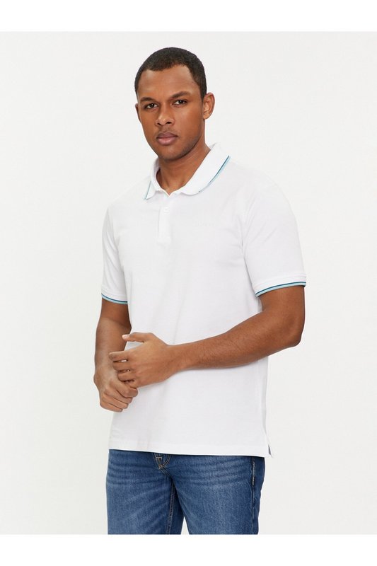 GUESS Polo Slim Fit Coton Stretch  -  Guess Jeans - Homme G011 Pure White 1061535