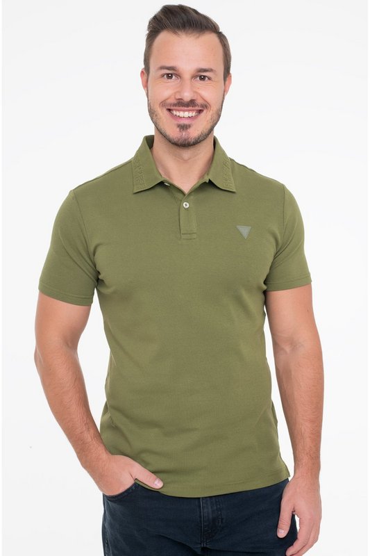 GUESS Polo Slim Strech  -  Guess Jeans - Homme G8Y4 GREEN STONE 1061590
