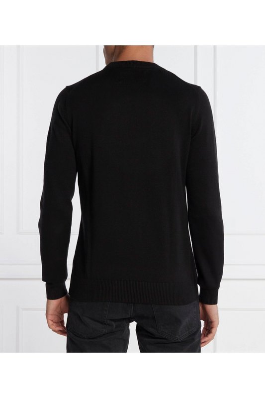 CALVIN KLEIN Pull 100%coton Logo Brod  -  Calvin Klein - Homme BEH Ck Black Photo principale