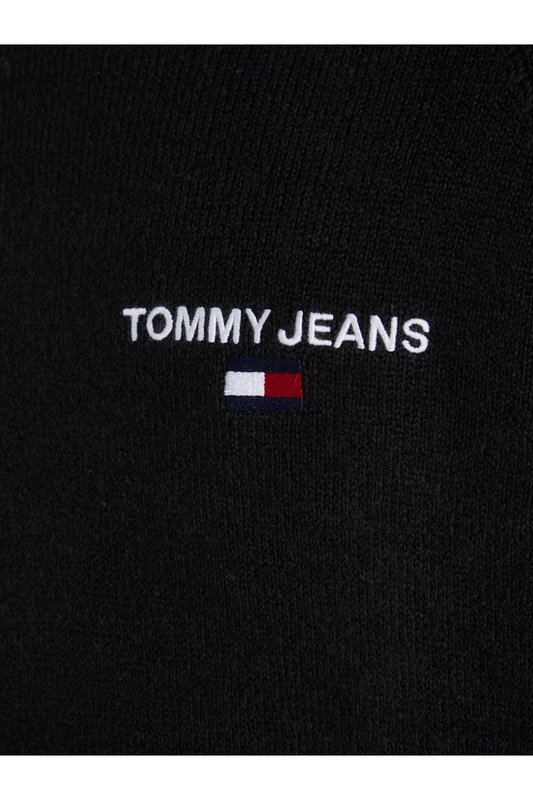 TOMMY JEANS Pull Droit Ajust Logo Brod  -  Tommy Jeans - Homme BDS Black Photo principale