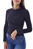 GUESS Pull Paillet Cache - Coeur  -  Guess Jeans - Femme F7RP SPARKLY MELANGE DARK
