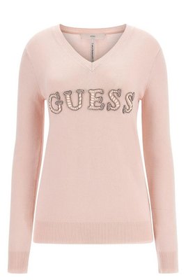 GUESS Pull  Logo Strass  -  Guess Jeans - Femme G65T CALM PINK