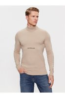 CALVIN KLEIN Pull Col Roul Slim Fit  -  Calvin Klein - Homme PED Plaza Taupe