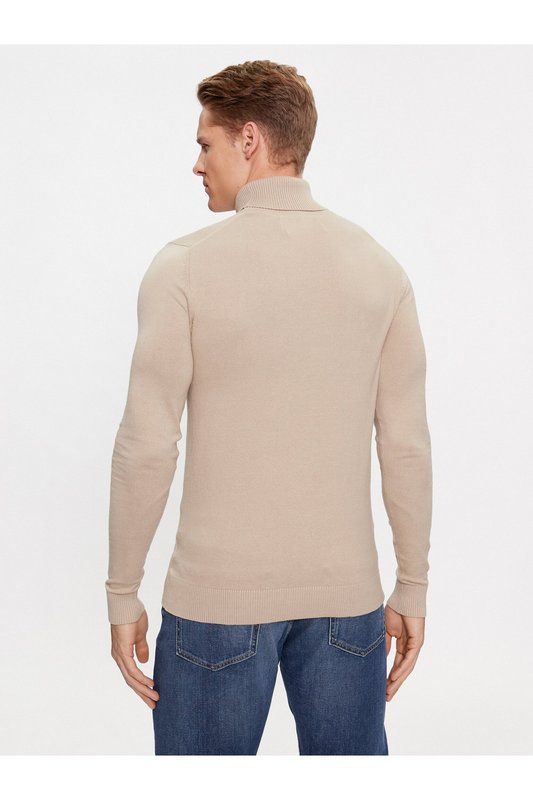 CALVIN KLEIN Pull Col Roul Slim Fit  -  Calvin Klein - Homme PED Plaza Taupe Photo principale