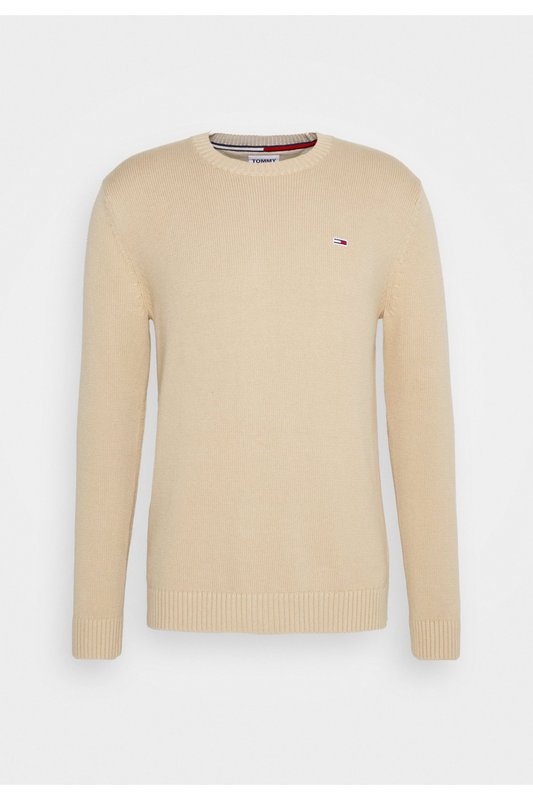 TOMMY JEANS Pull 100% Coton Logo Brod  -  Tommy Jeans - Homme AB0 Tawny Sand 1061684