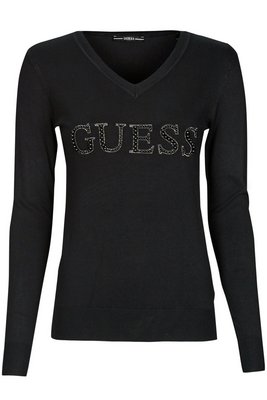 GUESS Pull  Logo Strass  -  Guess Jeans - Femme JBLK Jet Black A996