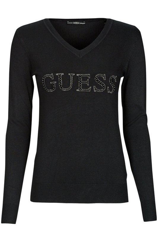 GUESS Pull  Logo Strass  -  Guess Jeans - Femme JBLK Jet Black A996 1061685