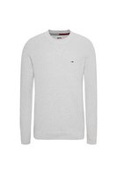 TOMMY JEANS Pull Droit Maille 100% Coton  -  Tommy Jeans - Homme PJ4 Silver Grey Heather