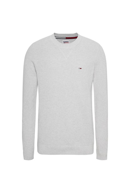 TOMMY JEANS Pull Droit Maille 100% Coton  -  Tommy Jeans - Homme PJ4 Silver Grey Heather Photo principale