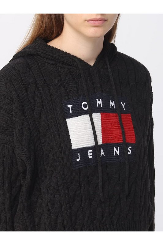 TOMMY JEANS Pull Torsad  Capuche  -  Tommy Jeans - Femme BDS Black Photo principale