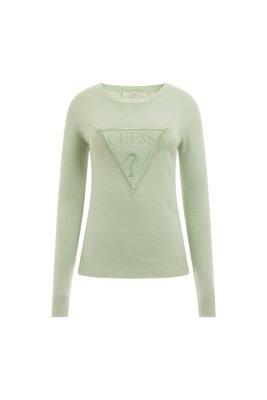 GUESS Pull Logo Iconique Strass  -  Guess Jeans - Femme A80E HAZY GREEN