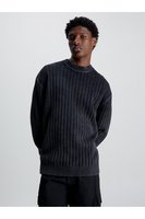 CALVIN KLEIN Pull Relaxed Coton Peign  -  Calvin Klein - Homme BEH Ck Black