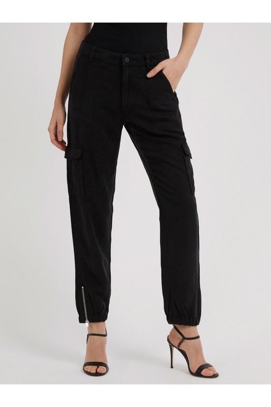GUESS Pantalon Cargo   -  Guess Jeans - Femme JTMU JET BLACK MULTI Photo principale