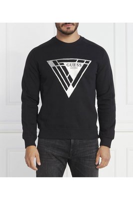 GUESS Sweat Logo Triangle  -  Guess Jeans - Homme JBLK Jet Black A996