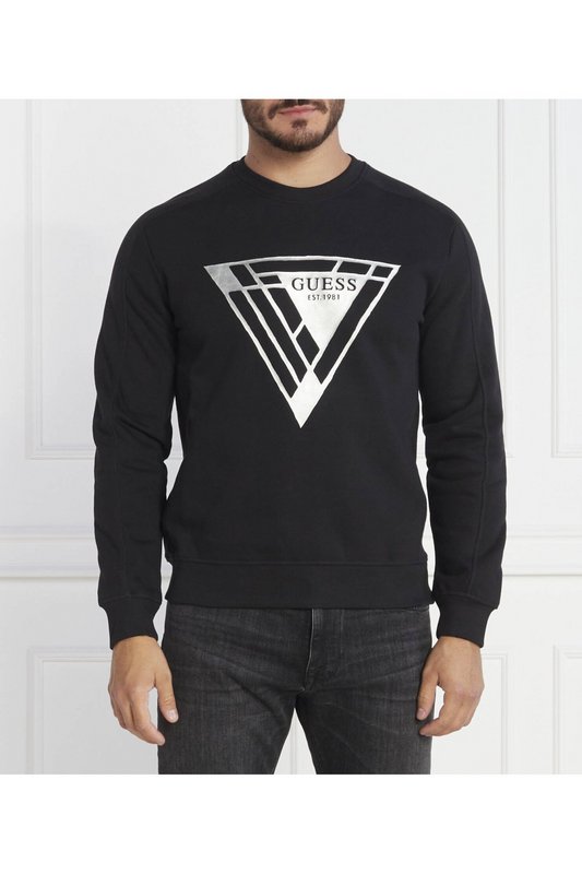 GUESS Sweat Logo Triangle  -  Guess Jeans - Homme JBLK Jet Black A996 1061980