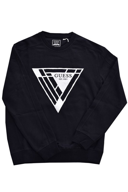 GUESS Sweat Logo Triangle  -  Guess Jeans - Homme JBLK Jet Black A996 Photo principale