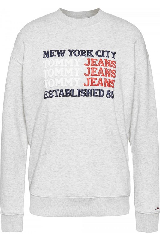 TOMMY JEANS Sweat Lger Multi Logos  -  Tommy Jeans - Femme PJ4 SILVER GREY Photo principale