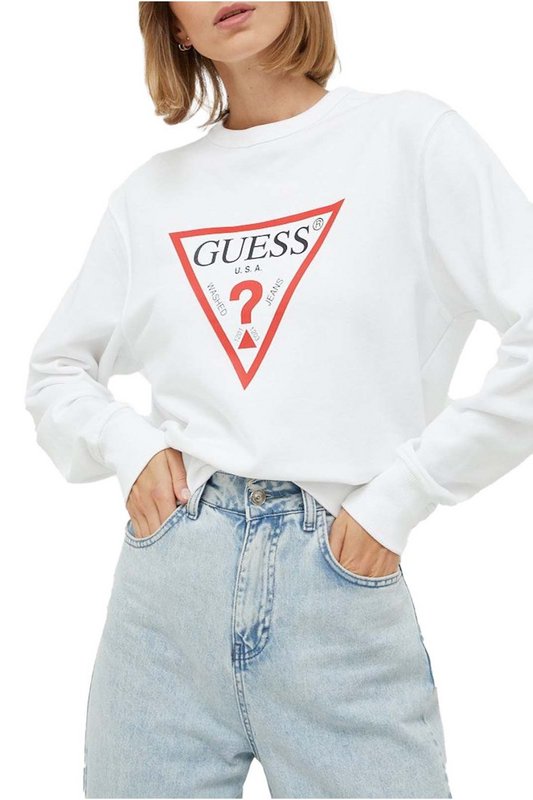 GUESS Sweat Iconique  -  Guess Jeans - Femme G011 Pure White 1062007