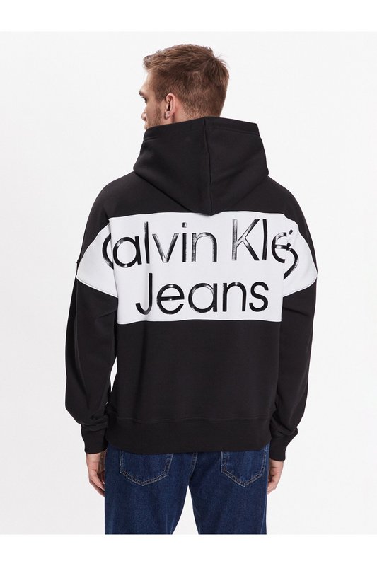 CALVIN KLEIN Sweat Capuche Gros Logo Dos  -  Calvin Klein - Homme BEH Ck Black Photo principale