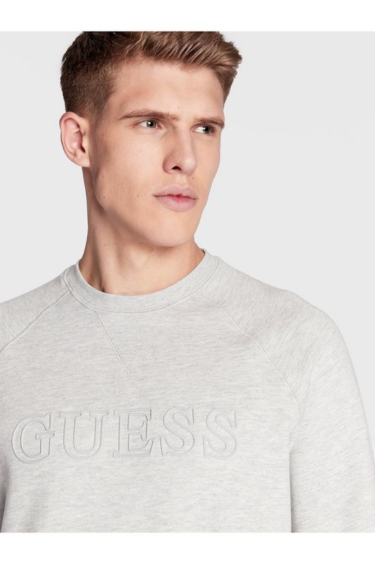 GUESS Sweat Logo 3d Gamme Active  -  Guess Jeans - Homme H9C9 LIGHT STONE HEATHER Photo principale