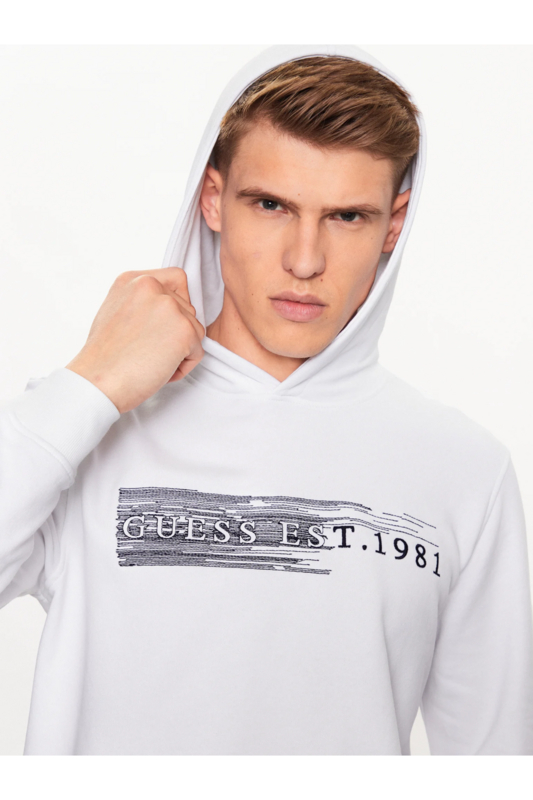 GUESS Sweat  Capuche  Logo Brod  -  Guess Jeans - Homme G011 Pure White Photo principale