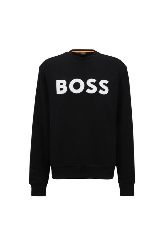 HUGO BOSS Sweat Coton Col Rond Logo Print  -  Hugo Boss - Homme 001 Black 1062073