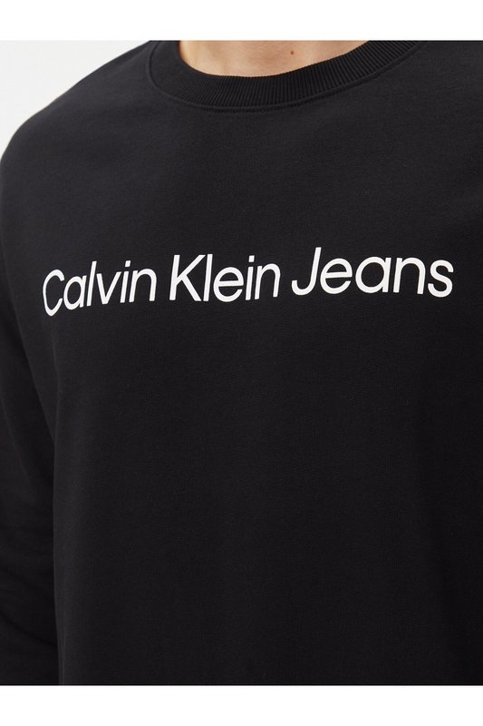 CALVIN KLEIN Sweat Coton Logo Print  -  Calvin Klein - Homme BEH Ck Black Photo principale