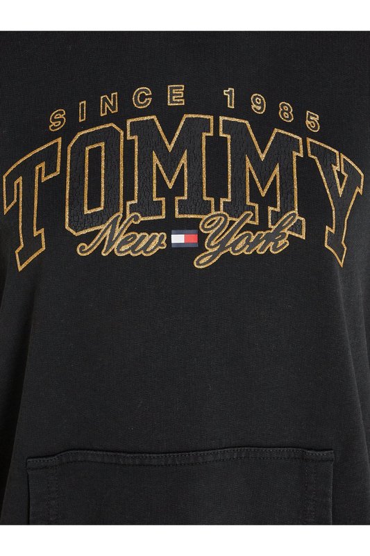 TOMMY JEANS Sweat Capuche Logo Imprim Relief  -  Tommy Jeans - Femme BDS Black Photo principale