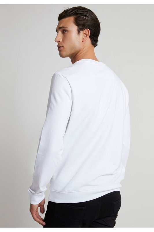 GUESS Sweat Iconique En Coton Bio  -  Guess Jeans - Homme G011 Pure White Photo principale
