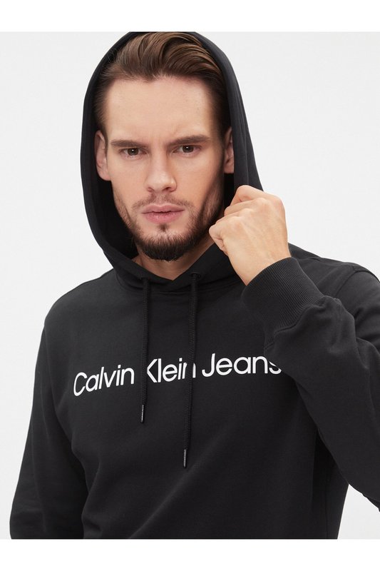 CALVIN KLEIN Sweat Capuche Logo Print  -  Calvin Klein - Homme BEH Ck Black Photo principale