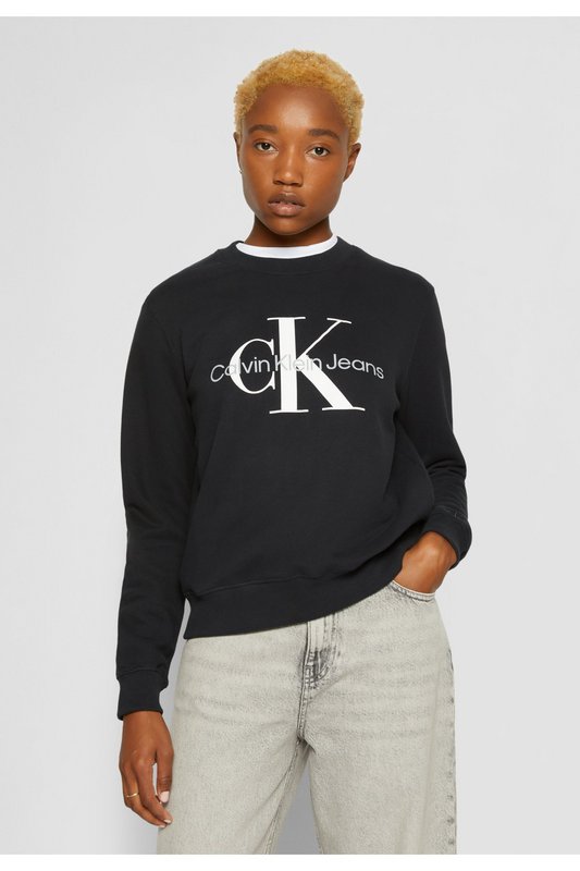 CALVIN KLEIN Sweat Coton Gros Logo Print  -  Calvin Klein - Femme BEH Ck Black 1062148