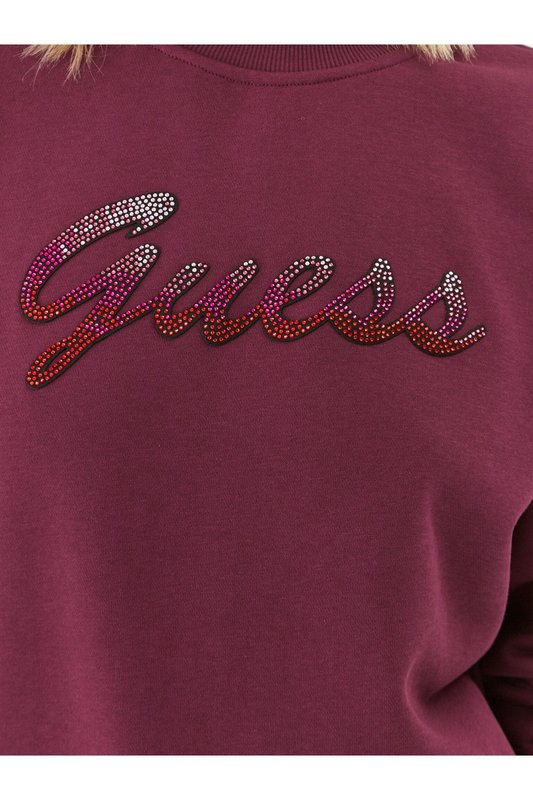 GUESS Sweat Logo Signature Strass  -  Guess Jeans - Femme G4A1 BLACK CHERRY Photo principale