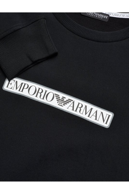 EMPORIO ARMANI Sweat Lger 100% Coton Logo Print  -  Emporio Armani - Homme 00020 NERO Photo principale