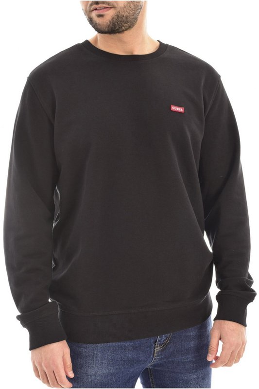 GUESS Sweatshirt Uni  Logo Patch  -  Guess Jeans - Homme JBLK Jet Black A996 1062215