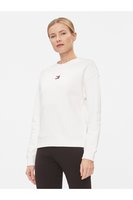 TOMMY JEANS Sweat 100% Coton Logo Brod  -  Tommy Jeans - Femme YBR White