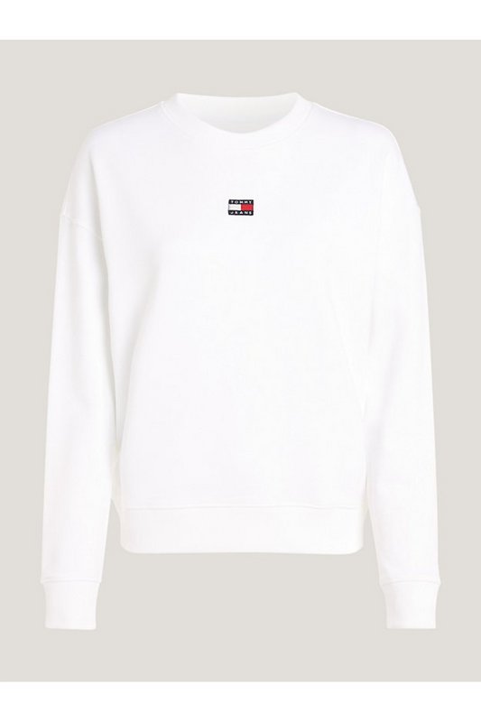 TOMMY JEANS Sweat 100% Coton Logo Patch  -  Tommy Jeans - Femme YBR White 1062267