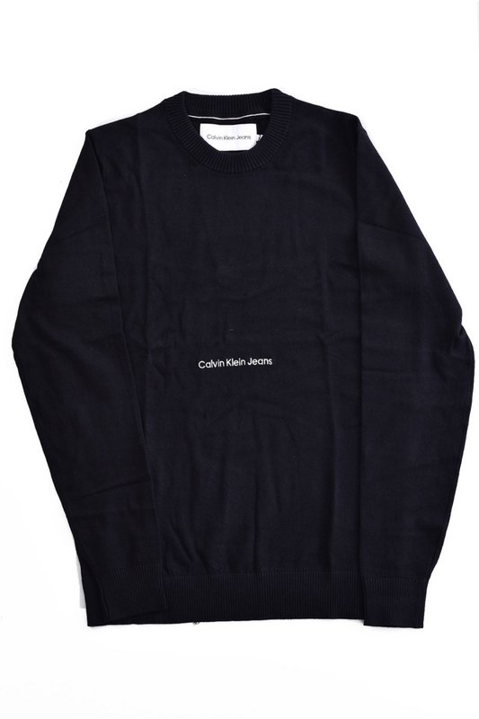 CALVIN KLEIN Pull Fin En Coton  -  Calvin Klein - Homme BEH Ck Black Photo principale