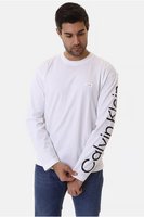 CALVIN KLEIN Tshirt Ml Coupe Confort Logo Bras  -  Calvin Klein - Homme YAF Bright White