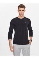 GUESS Tshirt Ml Stretch Petit Logo Triangle  -  Guess Jeans - Homme JBLK Jet Black A996