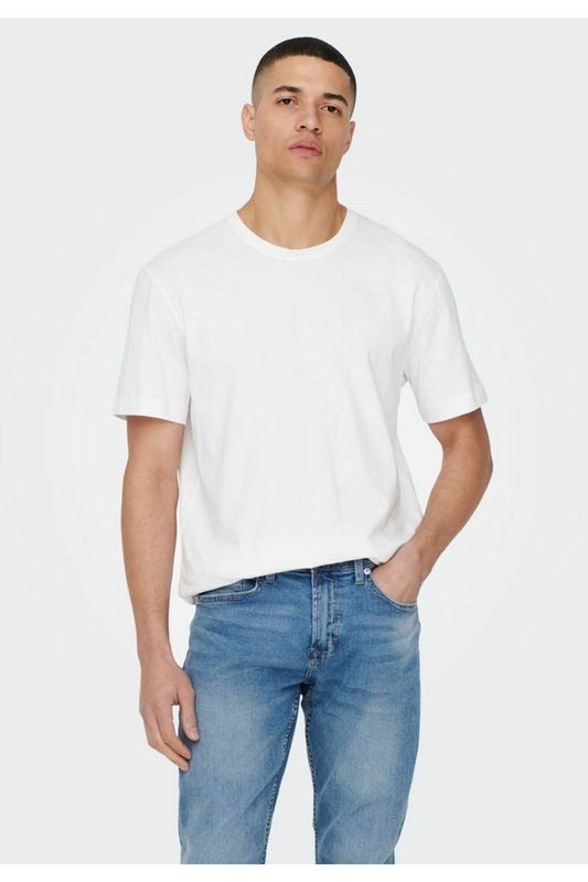 ONLY & SONS Tshirt Basique Coton Bio  -  Only&sons - Homme White Photo principale