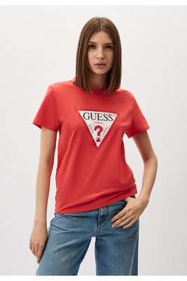 GUESS Tshirt 100% Coton Logo Dlav  -  Guess Jeans - Femme G65Y VIVACIOUS CORAL