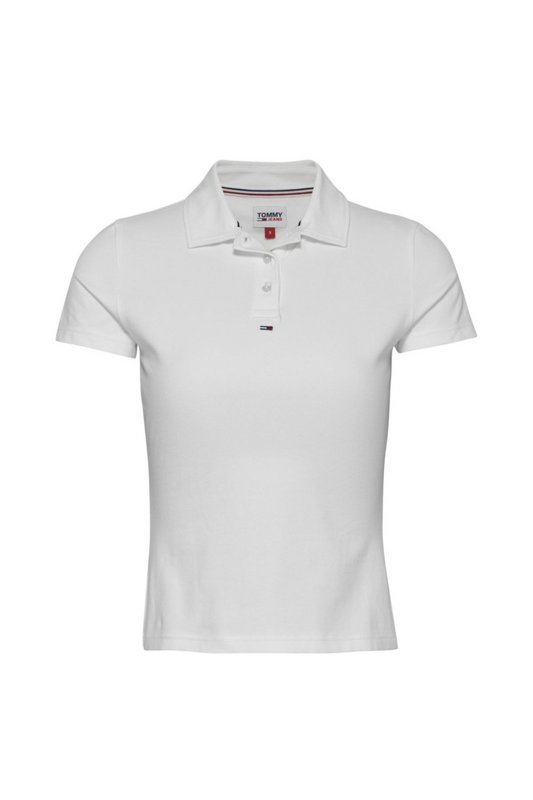 TOMMY JEANS Polo Stretch  Logo Brod  -  Tommy Jeans - Femme YBR White 1062479