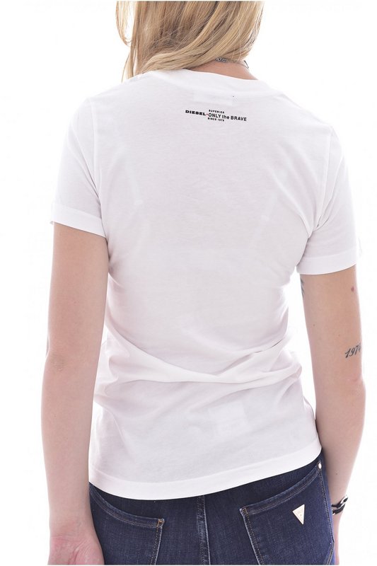 DIESEL Tee Shirt Coton Print Fluo  -  Diesel - Femme 100 blanc Photo principale