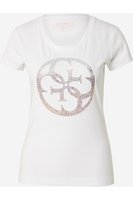 GUESS Tshirt Stretch Logo 4g Strass  -  Guess Jeans - Femme G011 Pure White